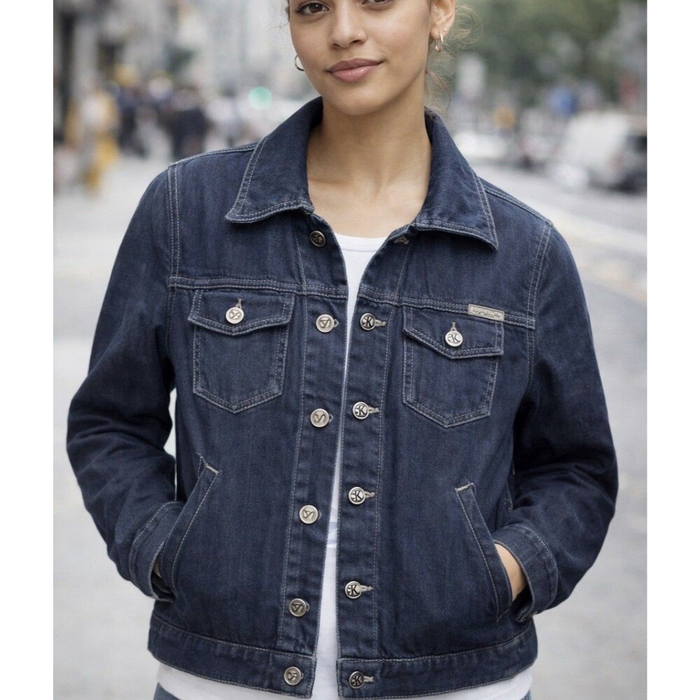 Vintage CK Calvin Klein Dark Wash Jean Jacket 90's Size Medium
